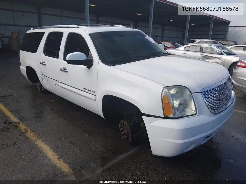 GMC YUKON 2007, VIN 1GKFK66807J188578