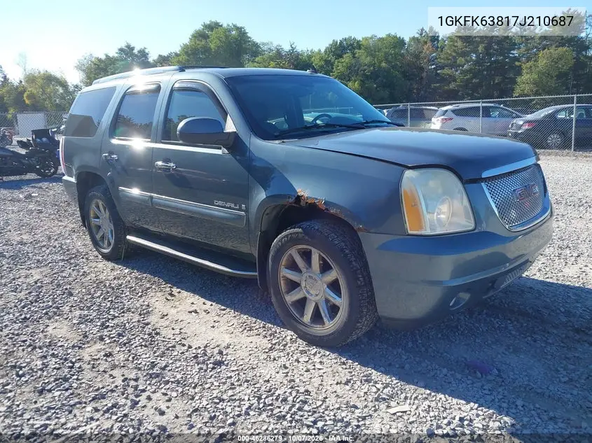 GMC YUKON 2007, VIN 1GKFK63817J210687