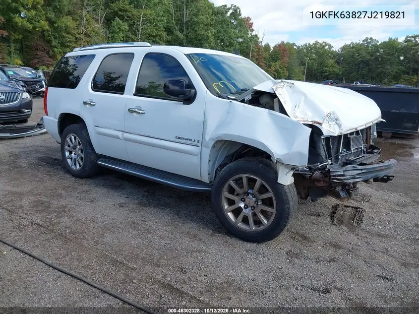 GMC YUKON 2007, VIN 1GKFK63827J219821