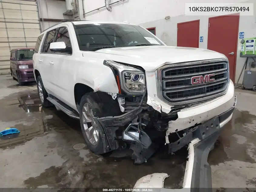 GMC YUKON 2015, VIN 1GKS2BKC7FR570494