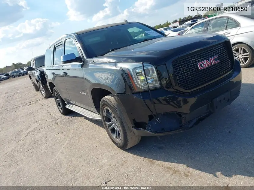 GMC YUKON 2015, VIN 1GKS2BKC0FR218650