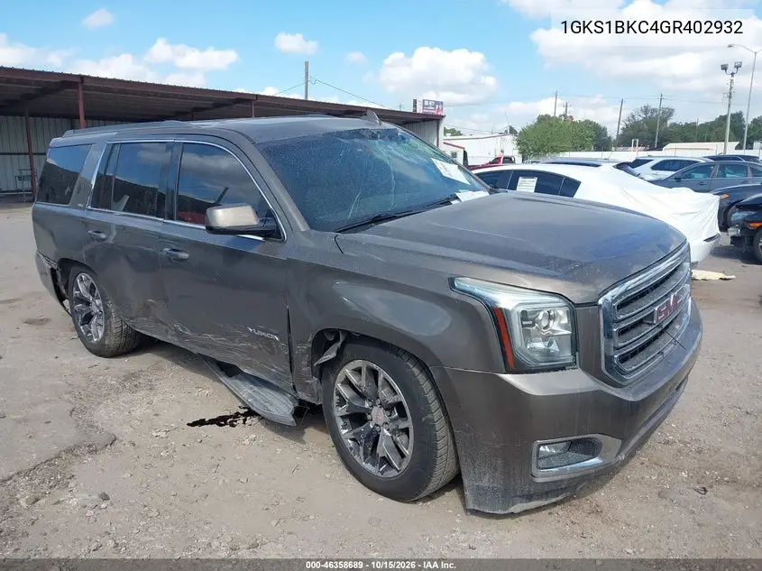 GMC YUKON 2016, VIN 1GKS1BKC4GR402932