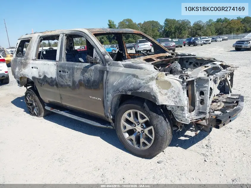 GMC YUKON 2016, VIN 1GKS1BKC0GR274169