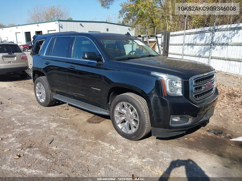 GMC YUKON 2016, VIN 1GKS2AKC9GR346008