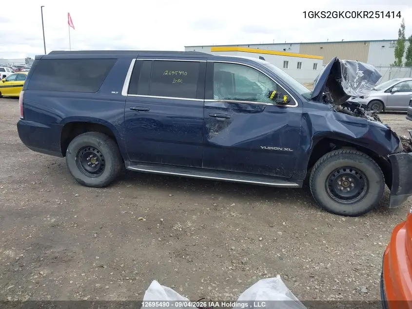 GMC YUKON 2019, VIN 1GKS2GKC0KR251414