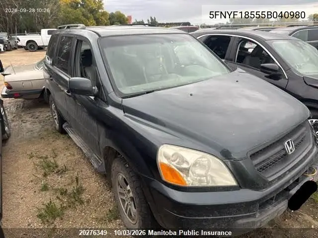 HONDA PILOT 2005, VIN 5FNYF18555B040980