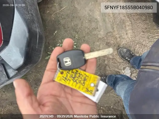 2005 HONDA PILOT VIN 5FNYF18555B040980 — фото 11