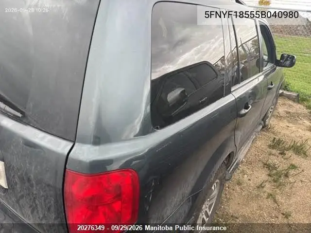 2005 HONDA PILOT VIN 5FNYF18555B040980 — фото 4