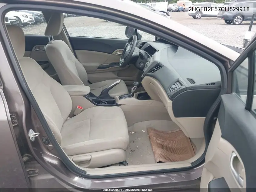 2012 HONDA CIVIC VIN 2HGFB2F57CH529918 — фото 5
