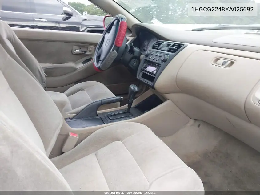 2000 HONDA ACCORD VIN 1HGCG2248YA025692 — фото 5