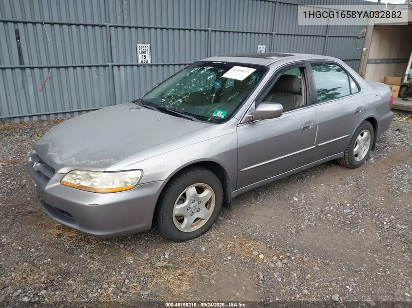 2000 HONDA ACCORD VIN 1HGCG1658YA032882 — фото 2