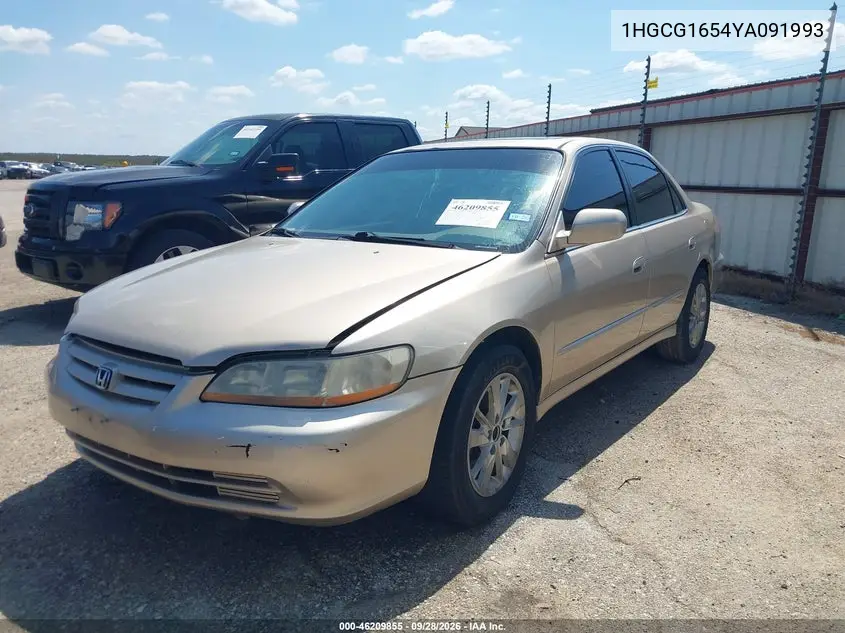 2000 HONDA ACCORD VIN 1HGCG1654YA091993 — фото 2