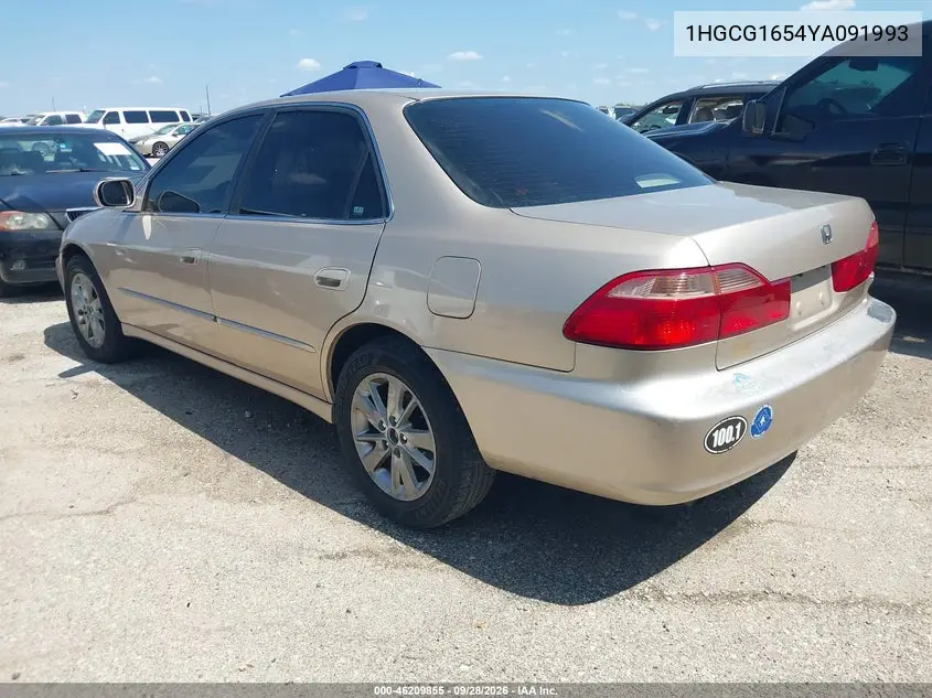 2000 HONDA ACCORD VIN 1HGCG1654YA091993 — фото 3