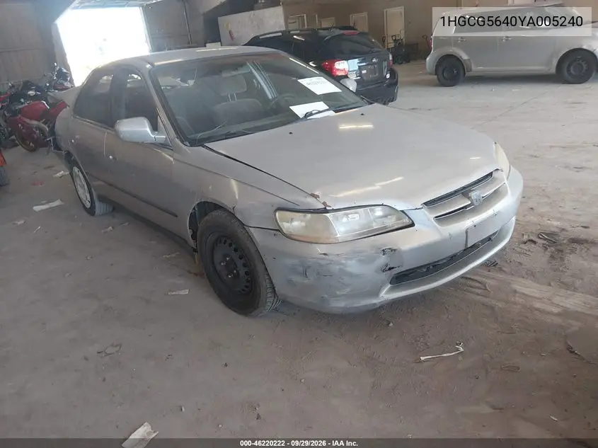 HONDA ACCORD 2000, VIN 1HGCG5640YA005240