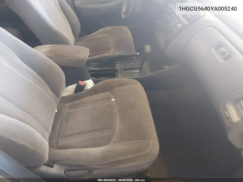 2000 HONDA ACCORD VIN 1HGCG5640YA005240 — фото 5