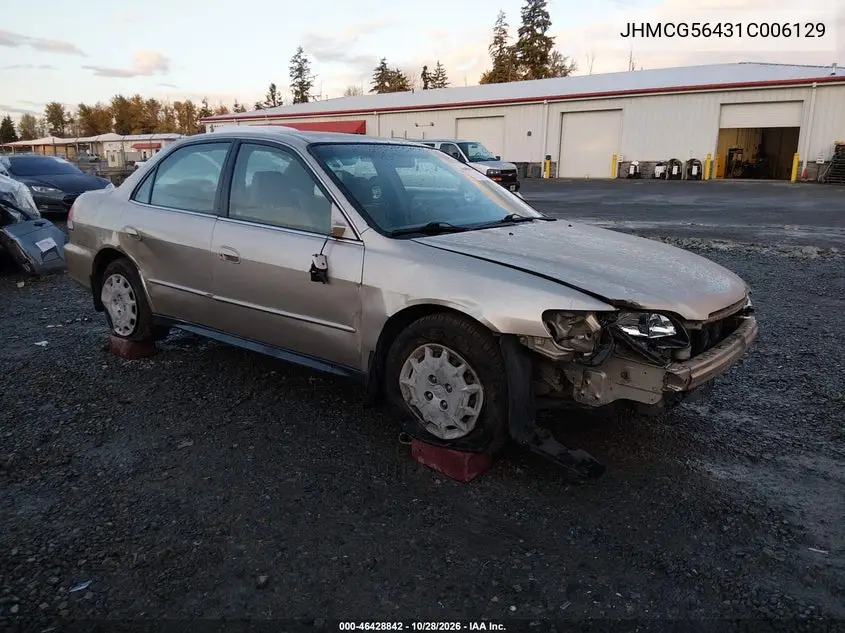 HONDA ACCORD 2001, VIN JHMCG56431C006129