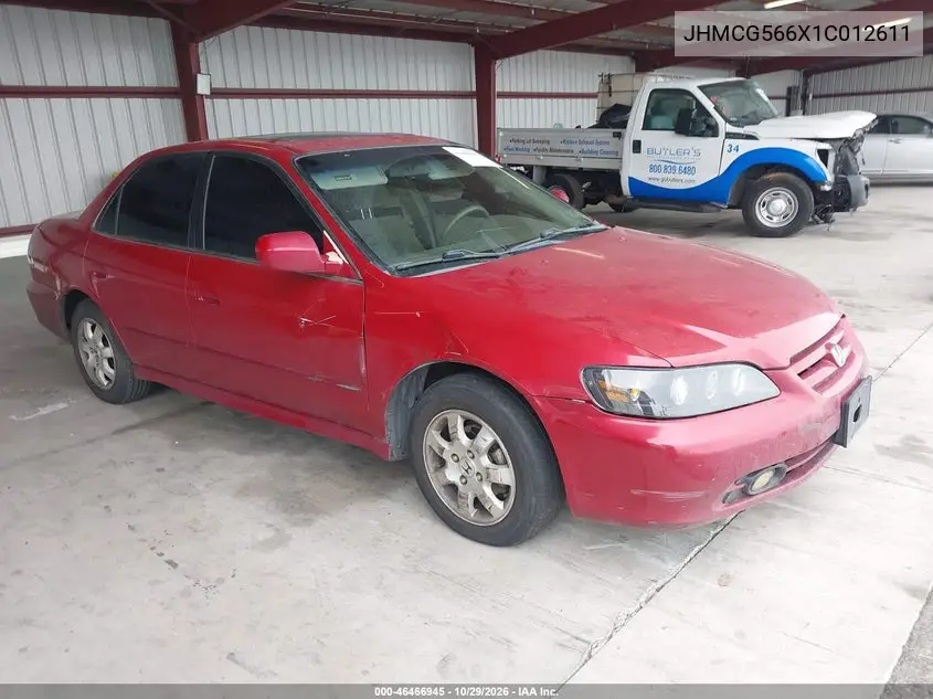 HONDA ACCORD 2001, VIN JHMCG566X1C012611