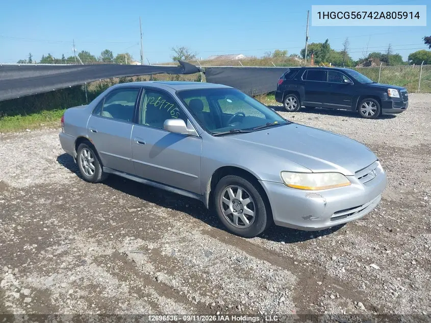 HONDA ACCORD 2002, VIN 1HGCG56742A805914