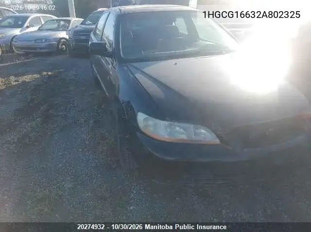 HONDA ACCORD 2002, VIN 1HGCG16632A802325
