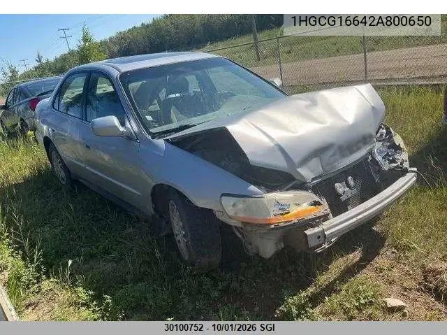 HONDA ACCORD 2002, VIN 1HGCG16642A800650