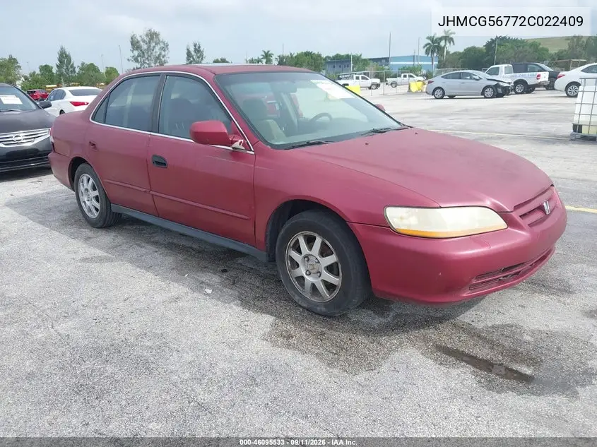 HONDA ACCORD 2002, VIN JHMCG56772C022409