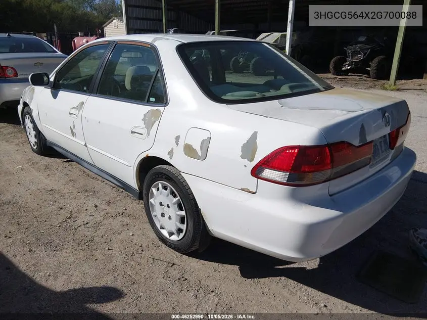 2002 HONDA ACCORD VIN 3HGCG564X2G700088 — фото 3