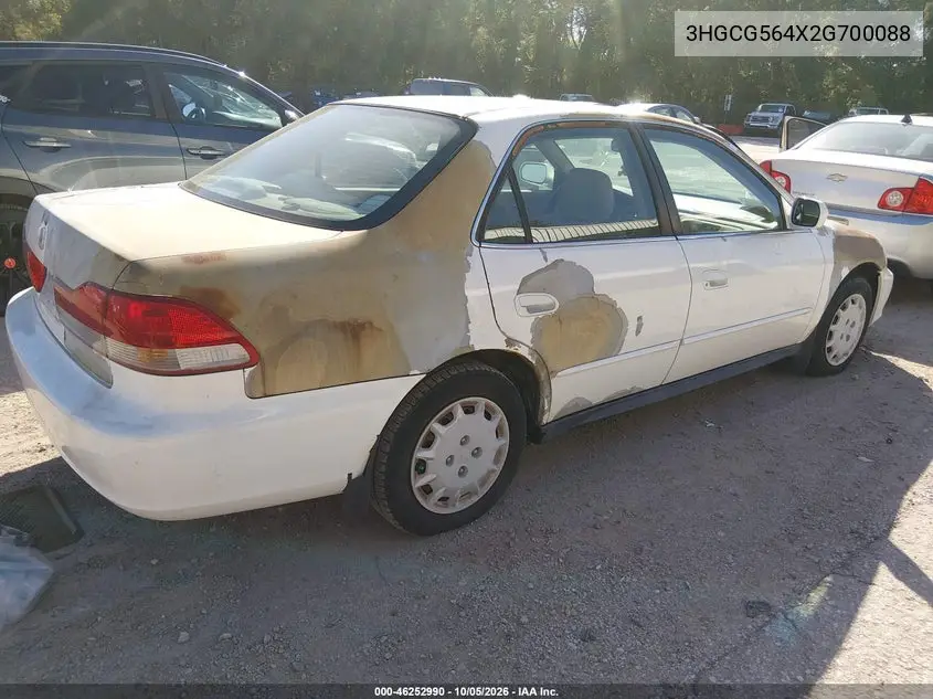 2002 HONDA ACCORD VIN 3HGCG564X2G700088 — фото 4