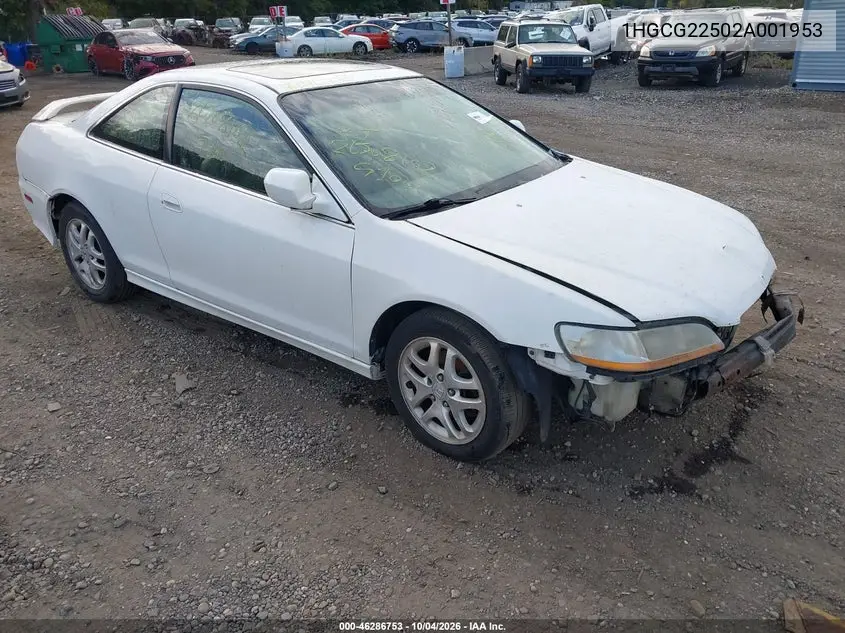 HONDA ACCORD 2002, VIN 1HGCG22502A001953