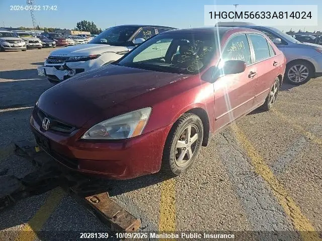 HONDA ACCORD 2003, VIN 1HGCM56633A814024