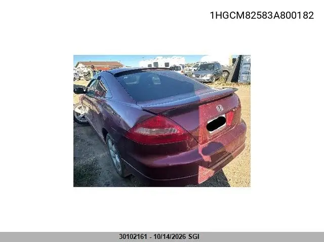 2003 HONDA ACCORD VIN 1HGCM82583A800182 — фото 3