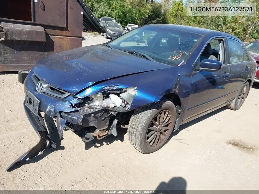 2003 HONDA ACCORD VIN 1HGCM56733A127571 — фото 2