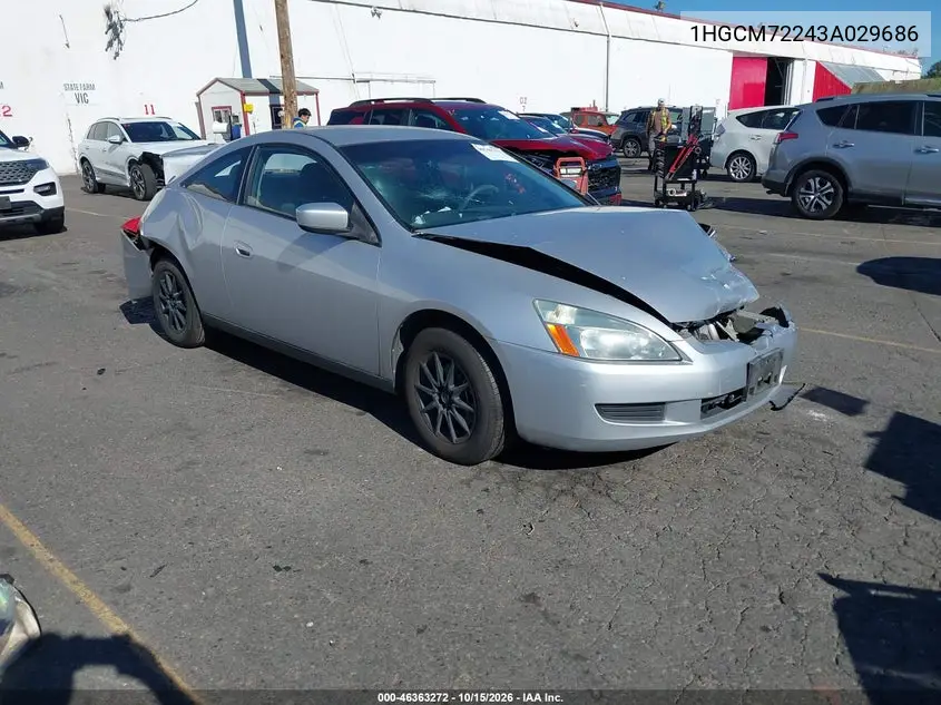 HONDA ACCORD 2003, VIN 1HGCM72243A029686