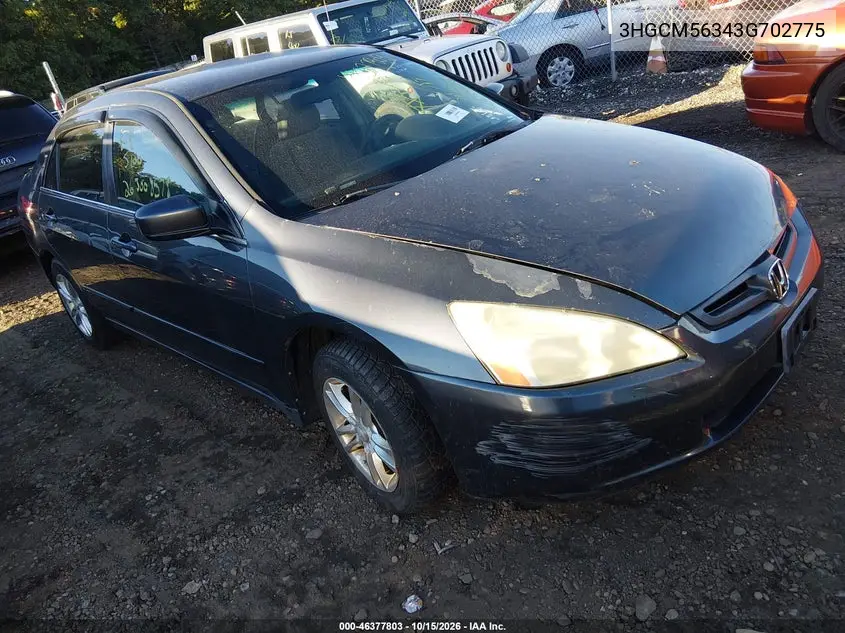 HONDA ACCORD 2003, VIN 3HGCM56343G702775