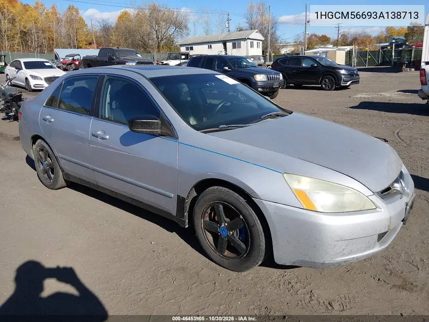 HONDA ACCORD 2003, VIN 1HGCM56693A138713