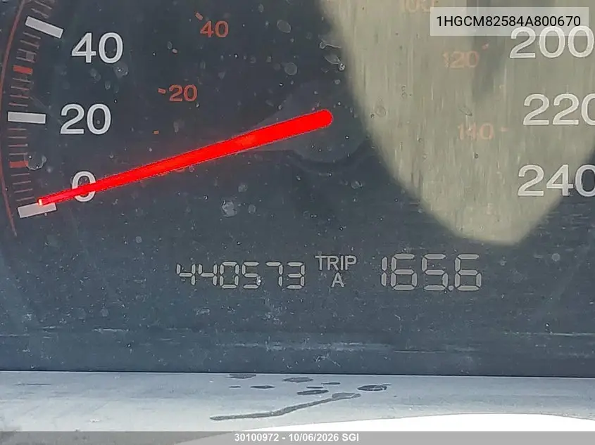 2004 HONDA ACCORD VIN 1HGCM82584A800670 — фото 14