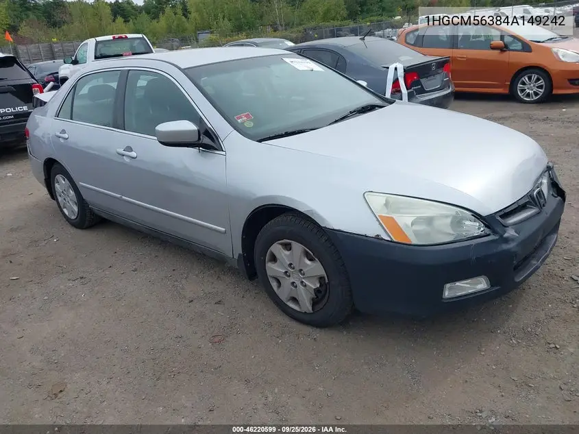 HONDA ACCORD 2004, VIN 1HGCM56384A149242