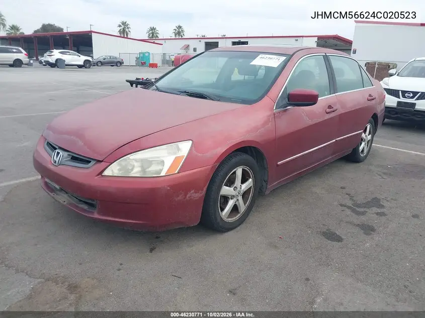 2004 HONDA ACCORD VIN JHMCM56624C020523 — фото 2