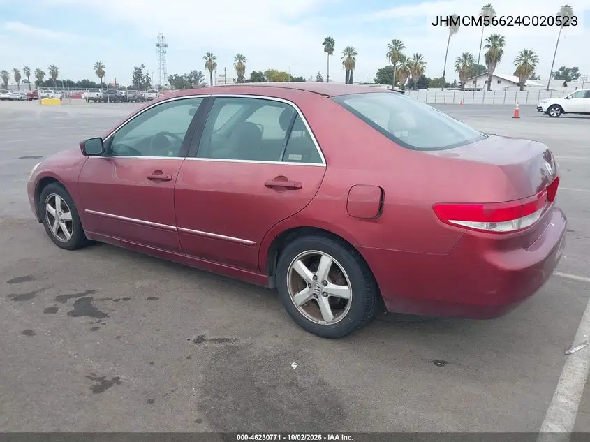 2004 HONDA ACCORD VIN JHMCM56624C020523 — фото 3