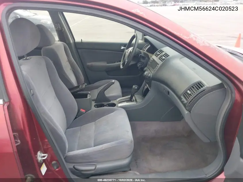 2004 HONDA ACCORD VIN JHMCM56624C020523 — фото 5