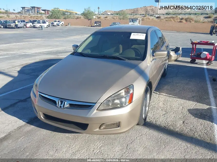 2004 HONDA ACCORD VIN JHMCM56364C025018 — фото 2