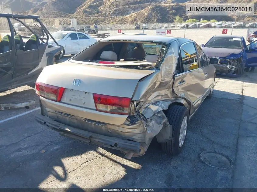 2004 HONDA ACCORD VIN JHMCM56364C025018 — фото 4