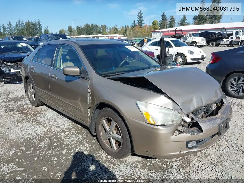 HONDA ACCORD 2004, VIN JHMCM56804C031795