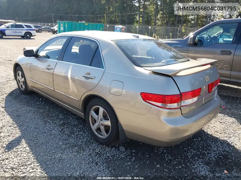 2004 HONDA ACCORD VIN JHMCM56804C031795 — фото 3