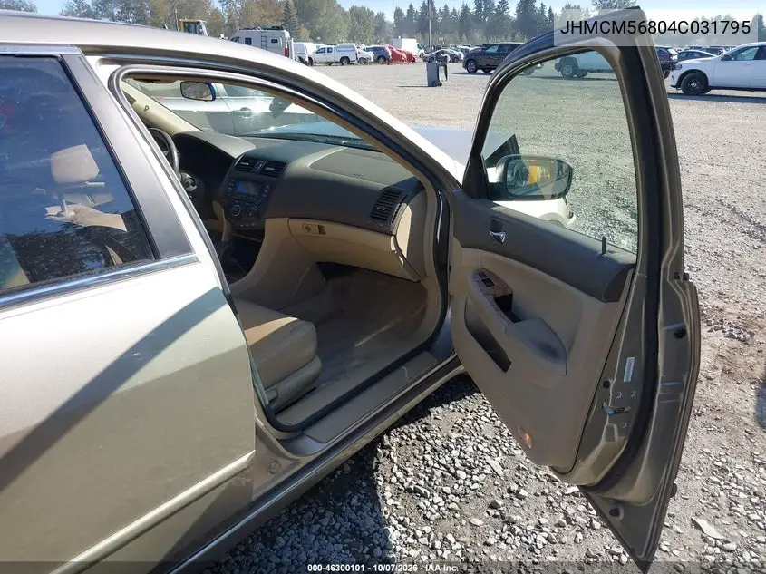 2004 HONDA ACCORD VIN JHMCM56804C031795 — фото 5
