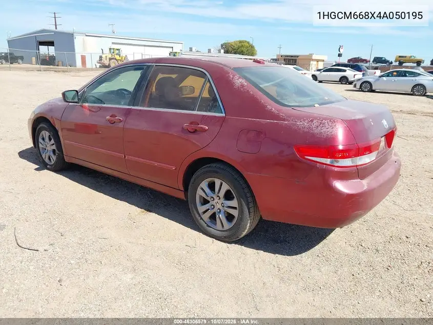 2004 HONDA ACCORD VIN 1HGCM668X4A050195 — фото 3