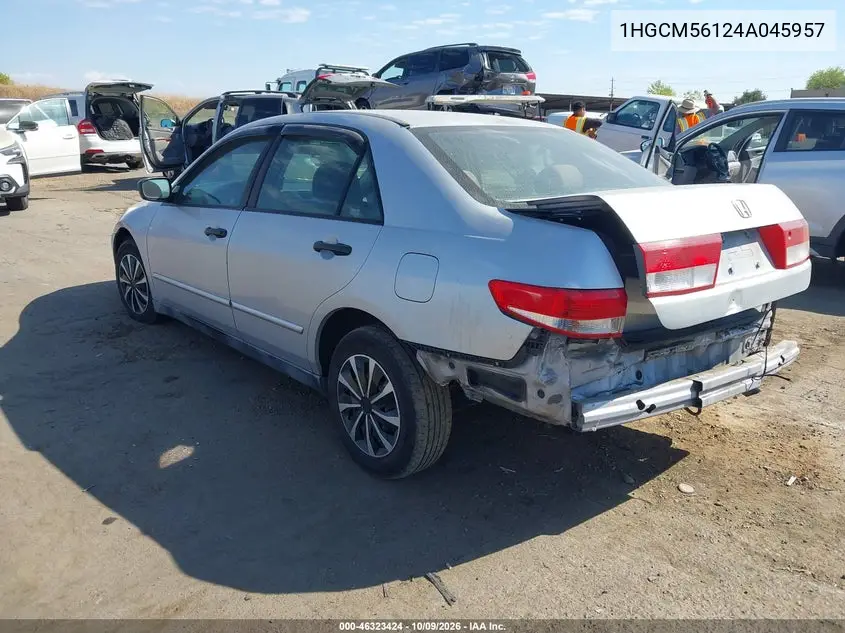 2004 HONDA ACCORD VIN 1HGCM56124A045957 — фото 3