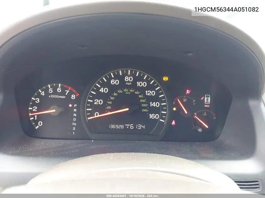 2004 HONDA ACCORD VIN 1HGCM56344A051082 — фото 15