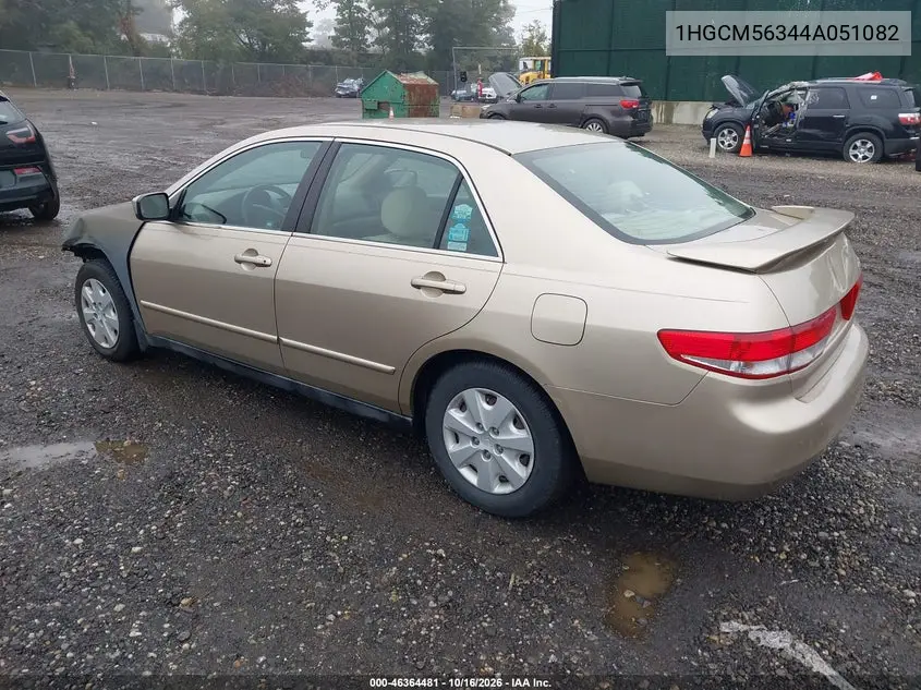 2004 HONDA ACCORD VIN 1HGCM56344A051082 — фото 3