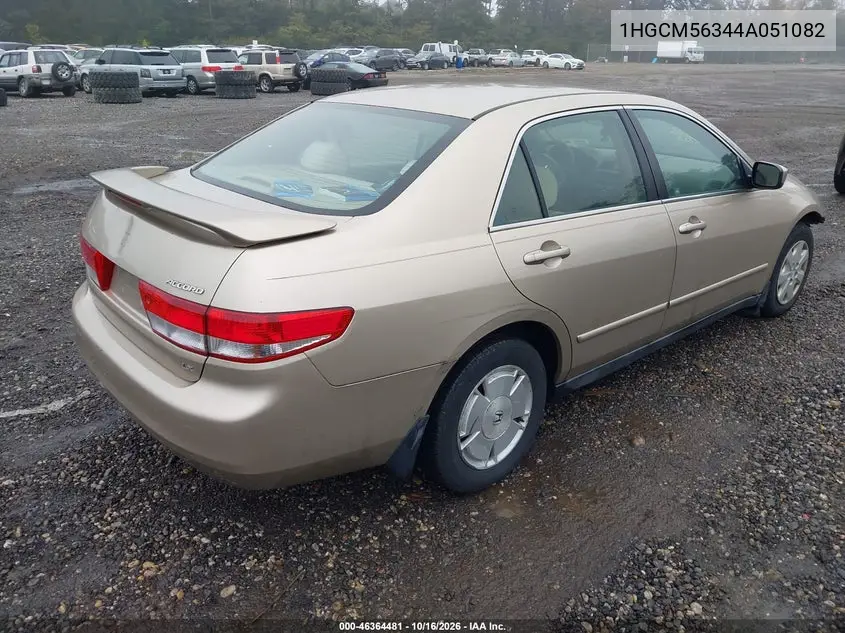 2004 HONDA ACCORD VIN 1HGCM56344A051082 — фото 4