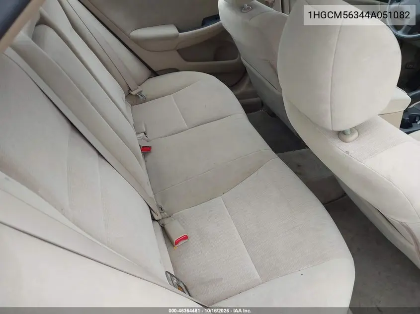 2004 HONDA ACCORD VIN 1HGCM56344A051082 — фото 8